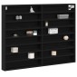 vidaXL Βιτρίνα Επιτοίχιο Μαύρη Οξυά 100 x 8,5 x 75 cm