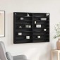 vidaXL Βιτρίνα Επιτοίχιο Μαύρη Οξυά 100 x 8,5 x 75 cm