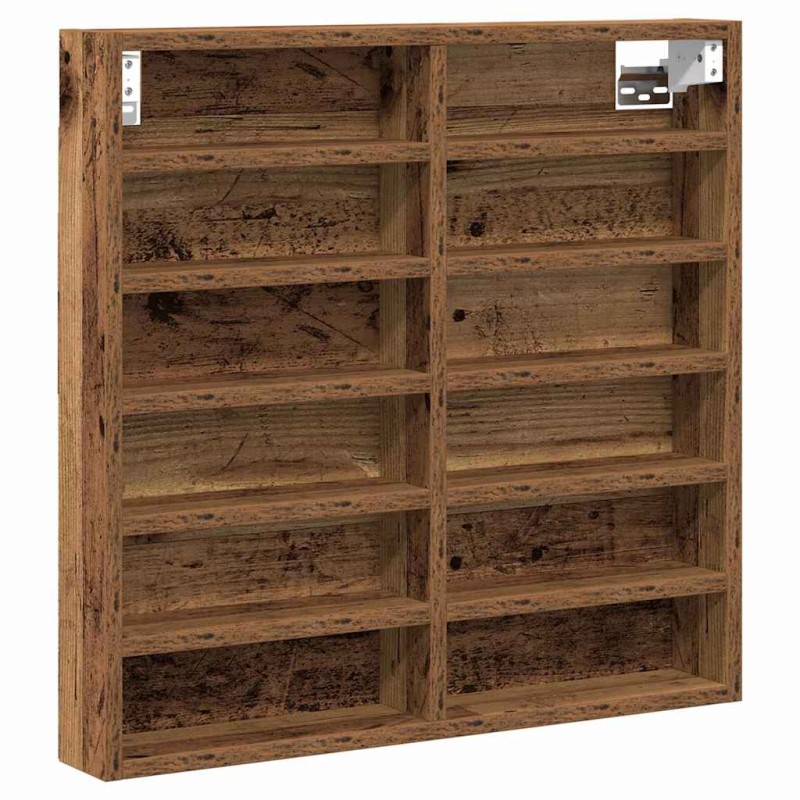vidaXL Βιτρίνα Επιτοίχιο Παλιό ξύλο 60 x 8,5 x 58 εκ