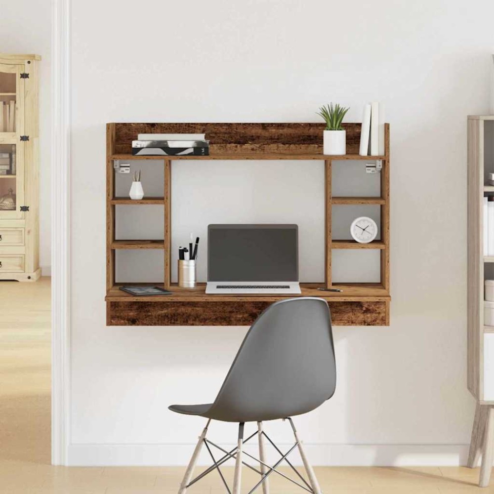 vidaXL Επιτοίχιο γραφείο Παλαιό ξύλο 105 x 48 x 75 εκ.