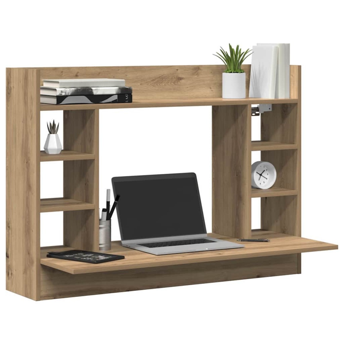 vidaXL Επιτοίχιο γραφείο artisan δρυς 105 x 48 x 75 εκ.