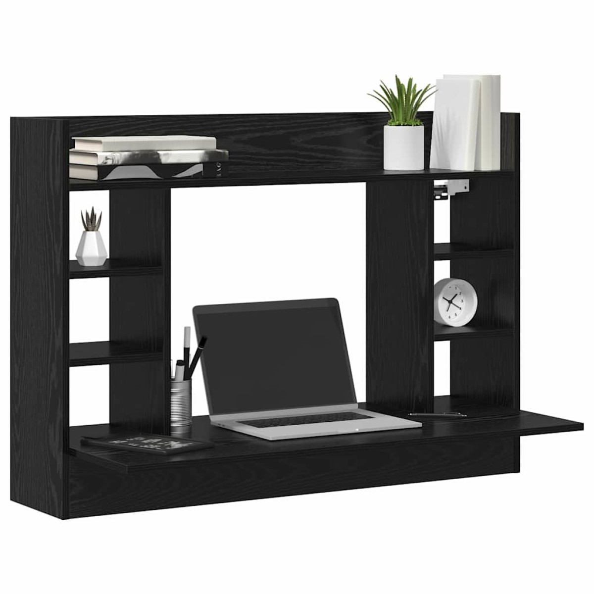 vidaXL Επιτοίχιο γραφείο Μαύρη δρυς 105 x 48 x 75 εκ.