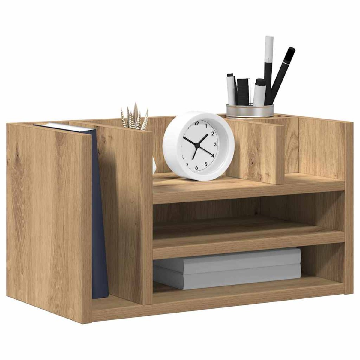 vidaXL Οργανωτής Γραφείου Μαύρη δρυς 44,5 x 24 x 25 εκ
