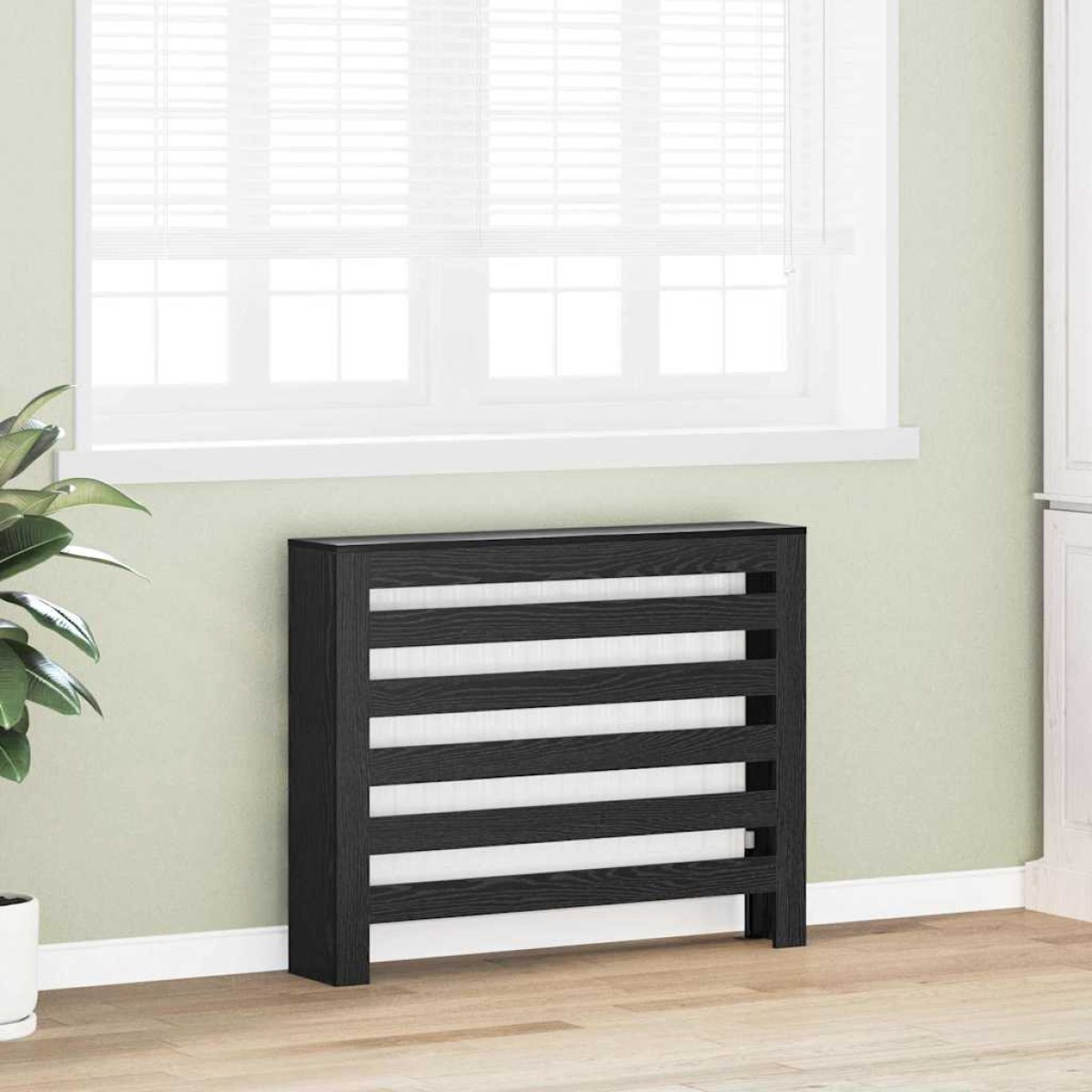 vidaXL Καπάκι Καλοριφέρ Μαύρη Δρυς 104 x 20 x 82 cm Επεξεργασμένο Ξύλο