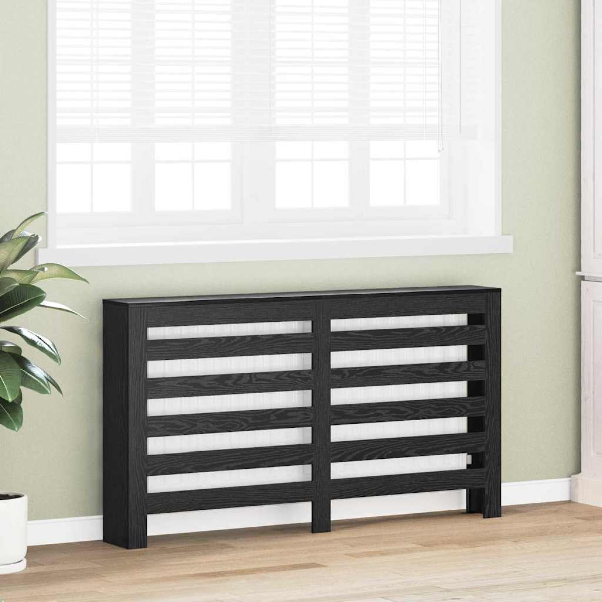 vidaXL Καπάκι Καλοριφέρ Μαύρη Δρυς 149 x 20 x 82 cm Επεξεργασμένο Ξύλο