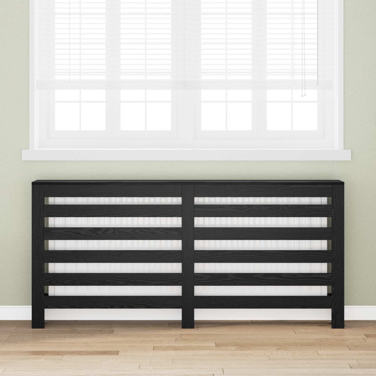 vidaXL Καπάκι Καλοριφέρ Μαύρη Δρυς 175 x 20 x 82 cm Επεξεργασμένο Ξύλο