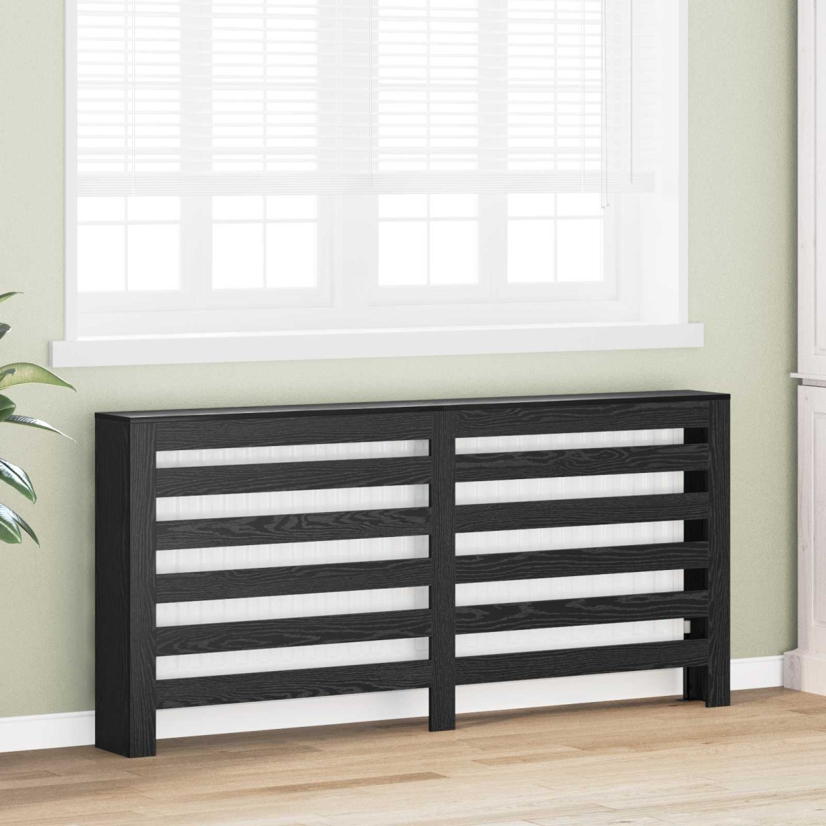 vidaXL Καπάκι Καλοριφέρ Μαύρη Δρυς 175 x 20 x 82 cm Επεξεργασμένο Ξύλο