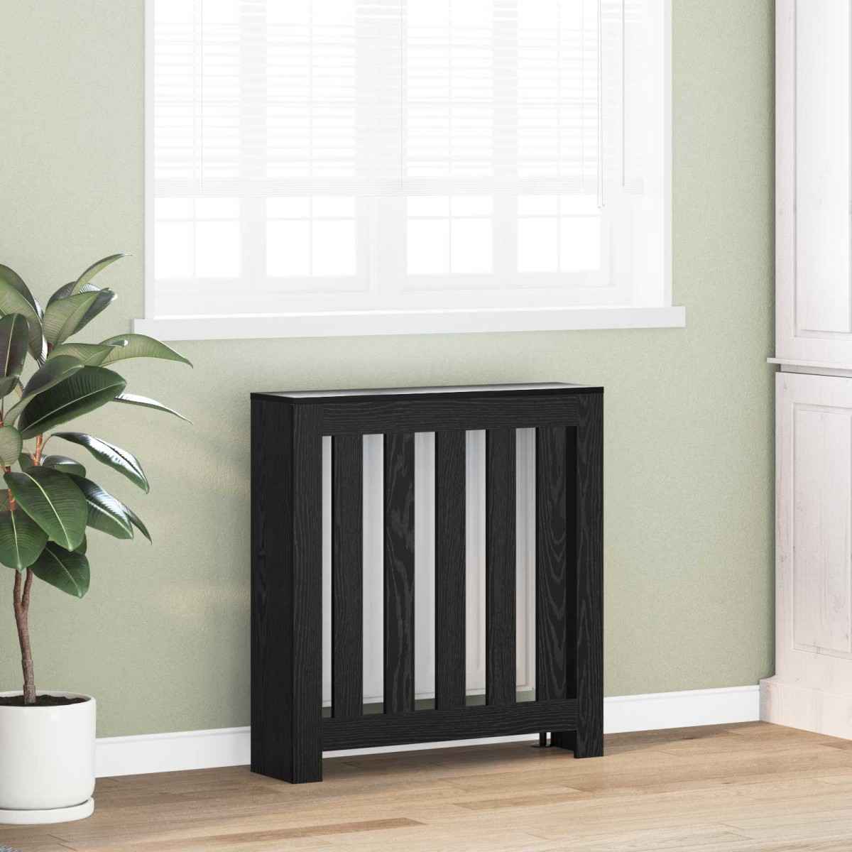 vidaXL Καπάκι Καλοριφέρ Μαύρη Δρυς 78 x 20 x 82 cm Επεξεργασμένο Ξύλο