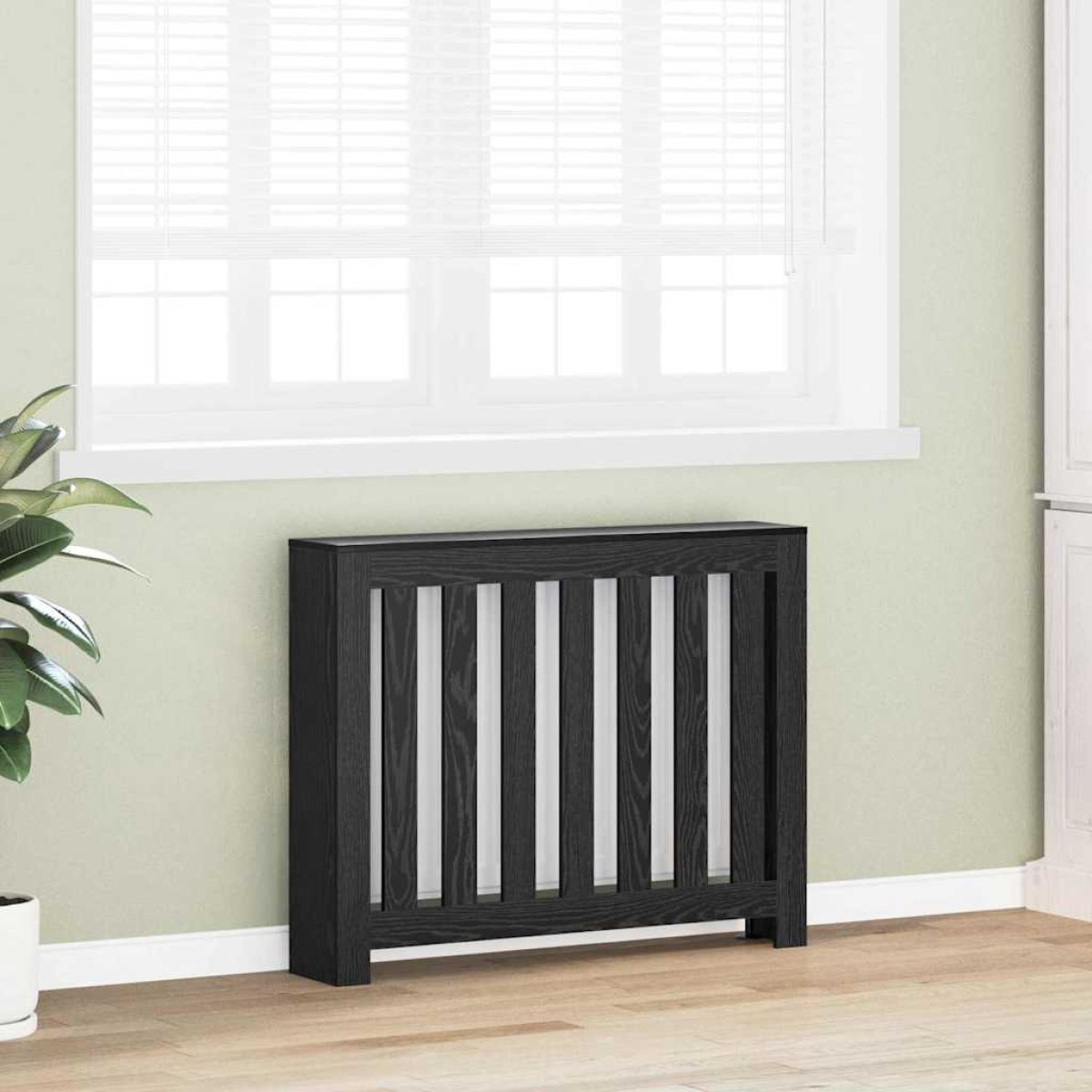 vidaXL Καπάκι Καλοριφέρ Μαύρη Δρυς 104 x 20 x 82 cm Επεξεργασμένο Ξύλο