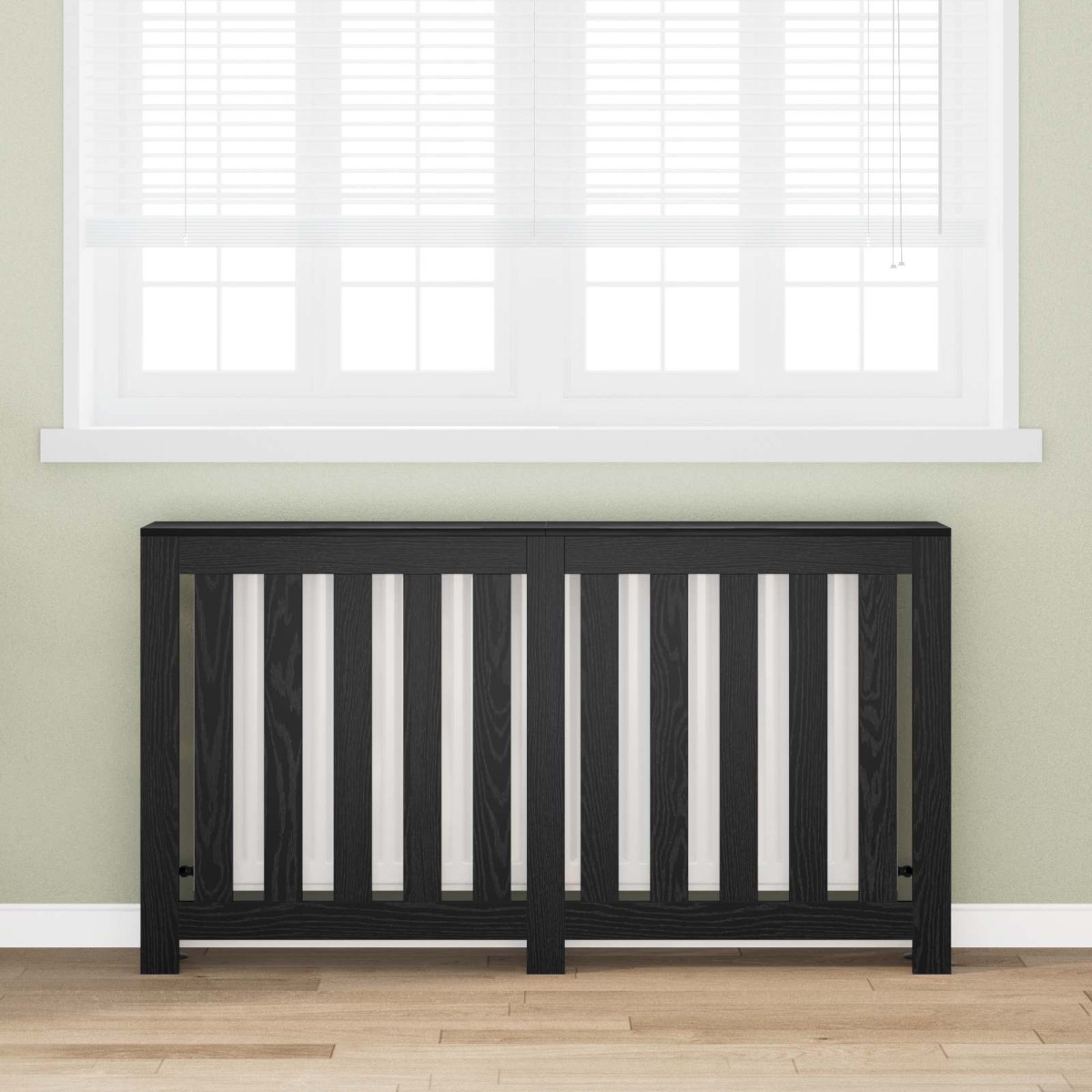 vidaXL Καπάκι Καλοριφέρ Μαύρη Δρυς 149 x 20 x 82 cm Επεξεργασμένο Ξύλο