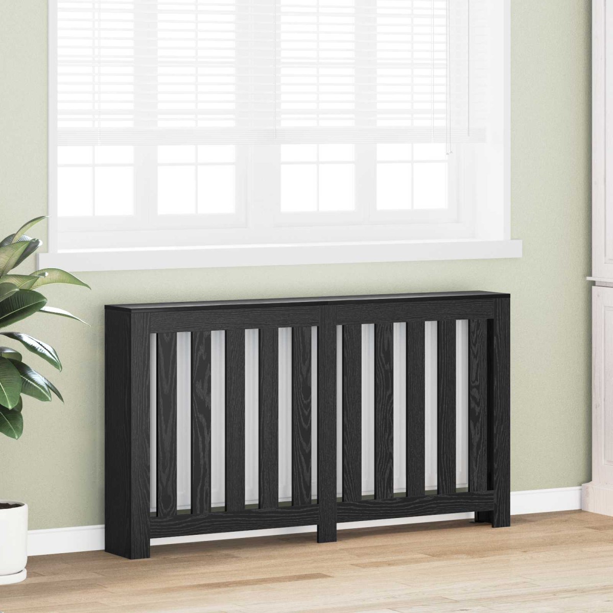 vidaXL Καπάκι Καλοριφέρ Μαύρη Δρυς 149 x 20 x 82 cm Επεξεργασμένο Ξύλο