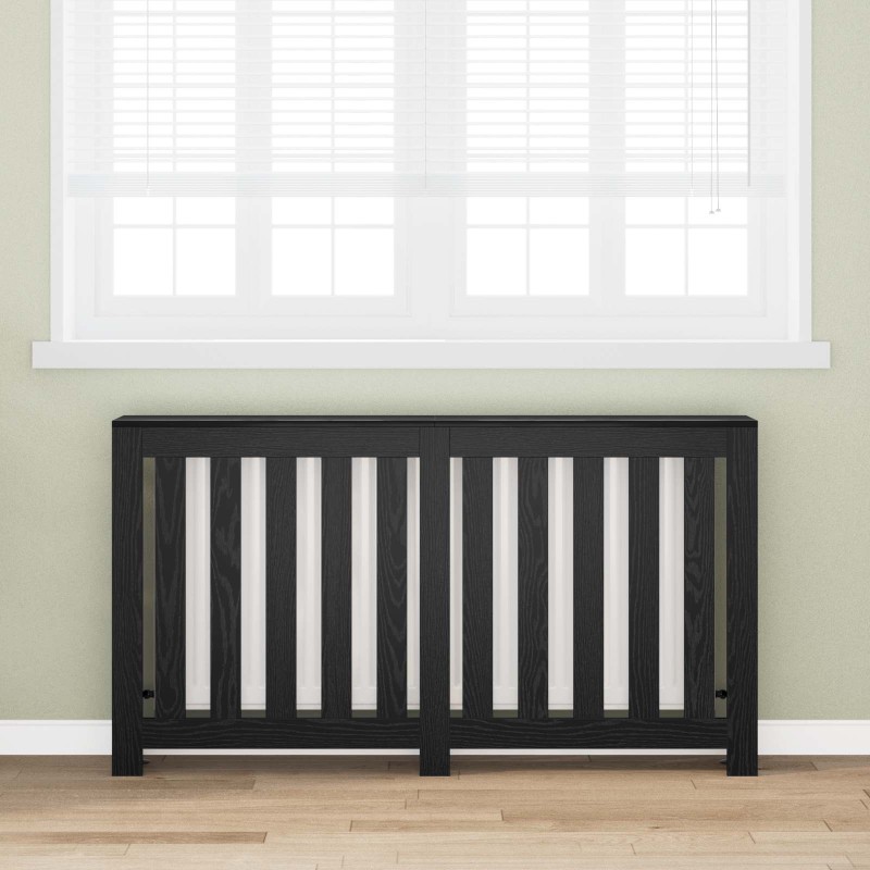 vidaXL Καπάκι Καλοριφέρ Μαύρη Δρυς 149 x 20 x 82 cm Επεξεργασμένο Ξύλο