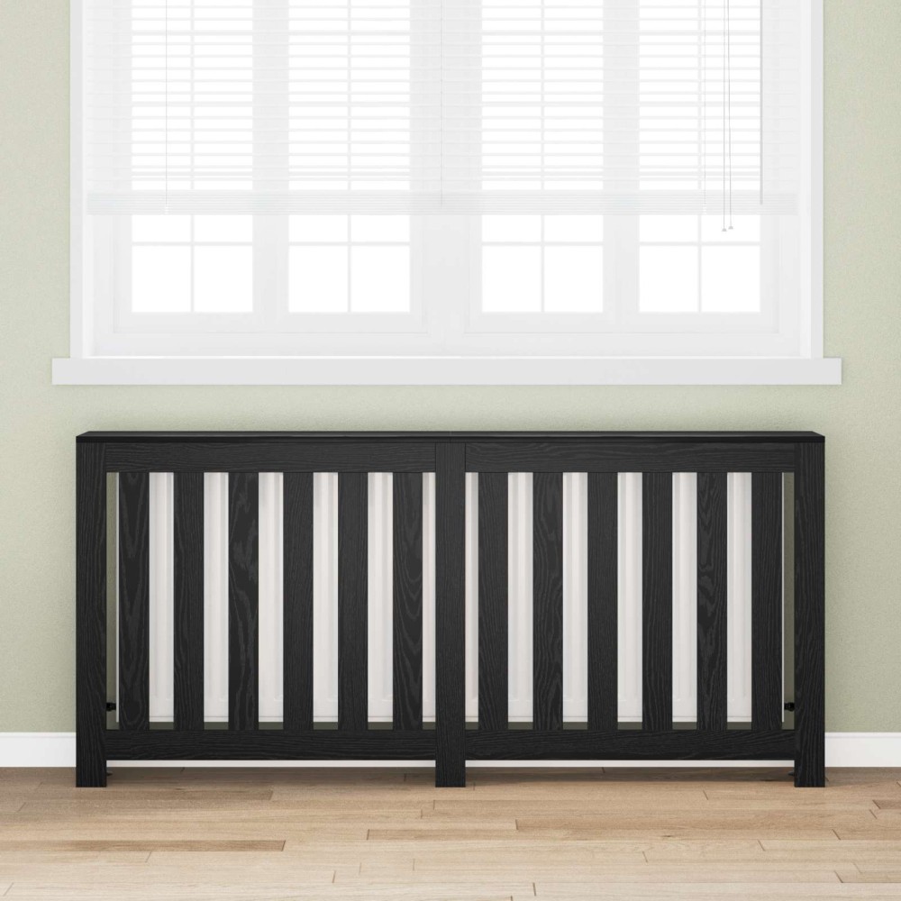 vidaXL Καπάκι Καλοριφέρ Μαύρη Δρυς 175 x 20 x 82 cm Επεξεργασμένο Ξύλο