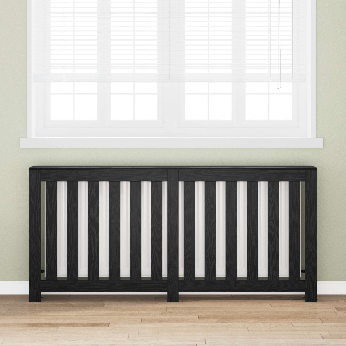 vidaXL Καπάκι Καλοριφέρ Μαύρη Δρυς 175 x 20 x 82 cm Επεξεργασμένο Ξύλο