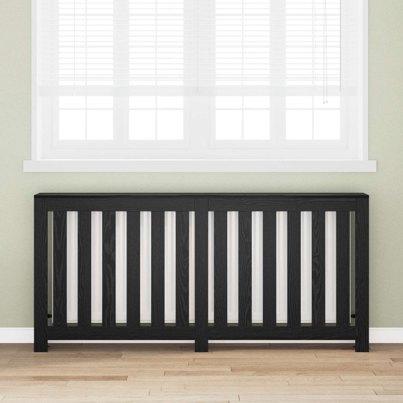 vidaXL Καπάκι Καλοριφέρ Μαύρη Δρυς 175 x 20 x 82 cm Επεξεργασμένο Ξύλο