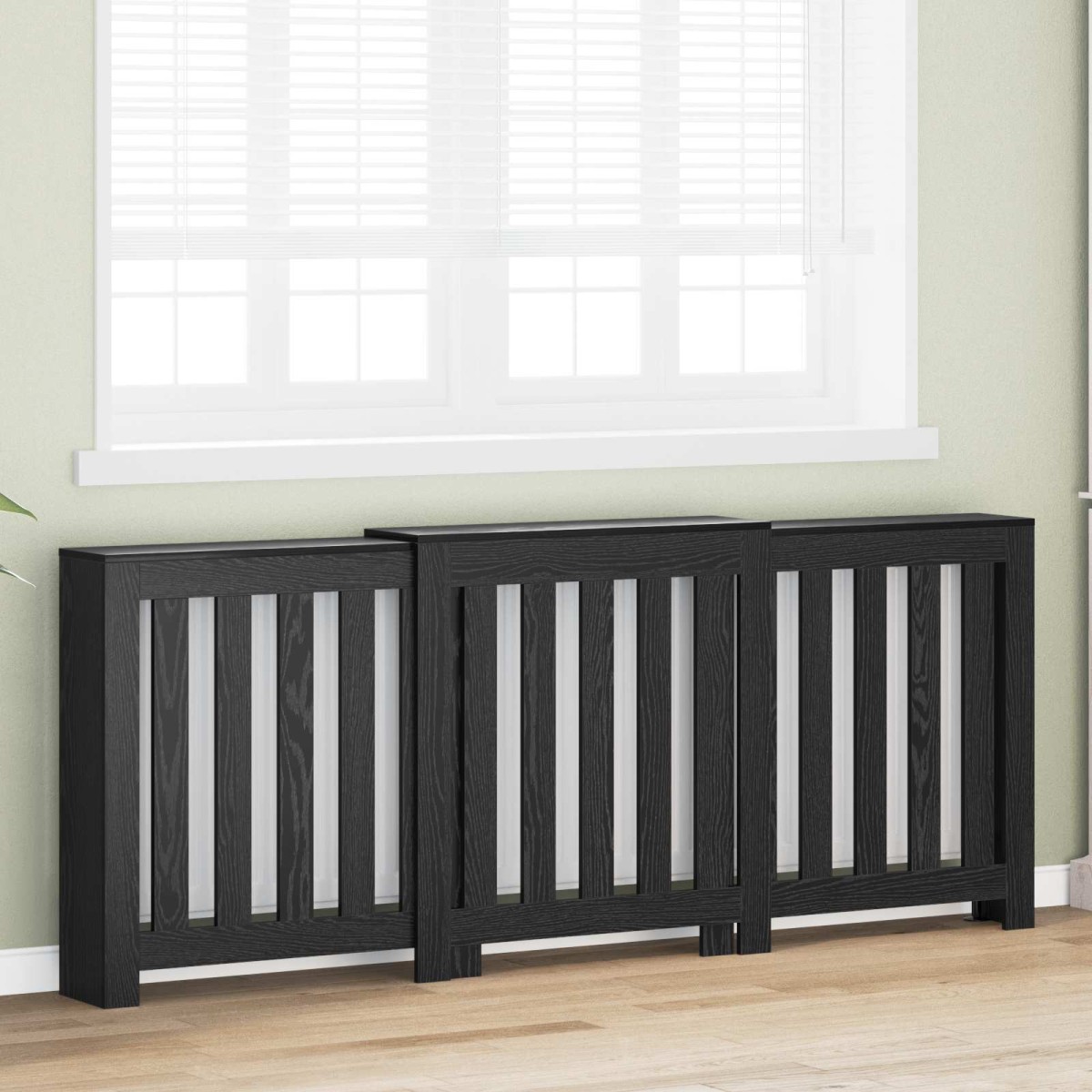 vidaXL Καπάκι Καλοριφέρ Μαύρη Δρυς 205 x 21,5 x 83,5 cm