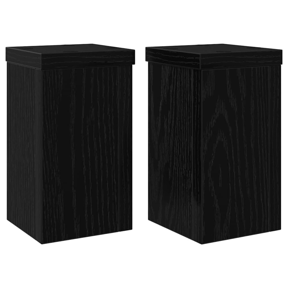 vidaXL Βάση φυτών 2 τμχ. Μαύρη Οξυά 10 x 10 x 18 cm Επεξεργασμένο Ξύλο