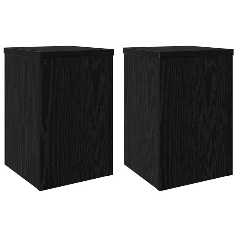 vidaXL Βάση φυτών 2 τμχ. Μαύρη Οξυά 20 x 20 x 30 cm Επεξεργασμένο Ξύλο