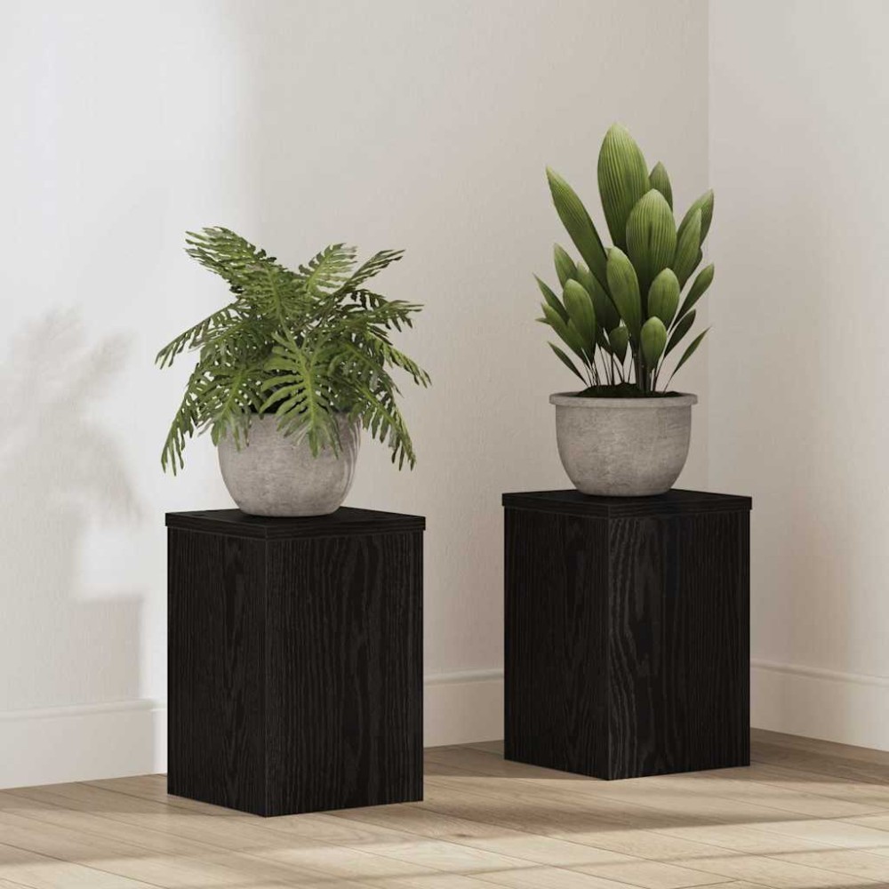 vidaXL Βάση φυτών 2 τμχ. Μαύρη Οξυά 20 x 20 x 30 cm Επεξεργασμένο Ξύλο
