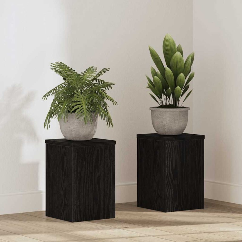 vidaXL Βάση φυτών 2 τμχ. Μαύρη Οξυά 20 x 20 x 30 cm Επεξεργασμένο Ξύλο
