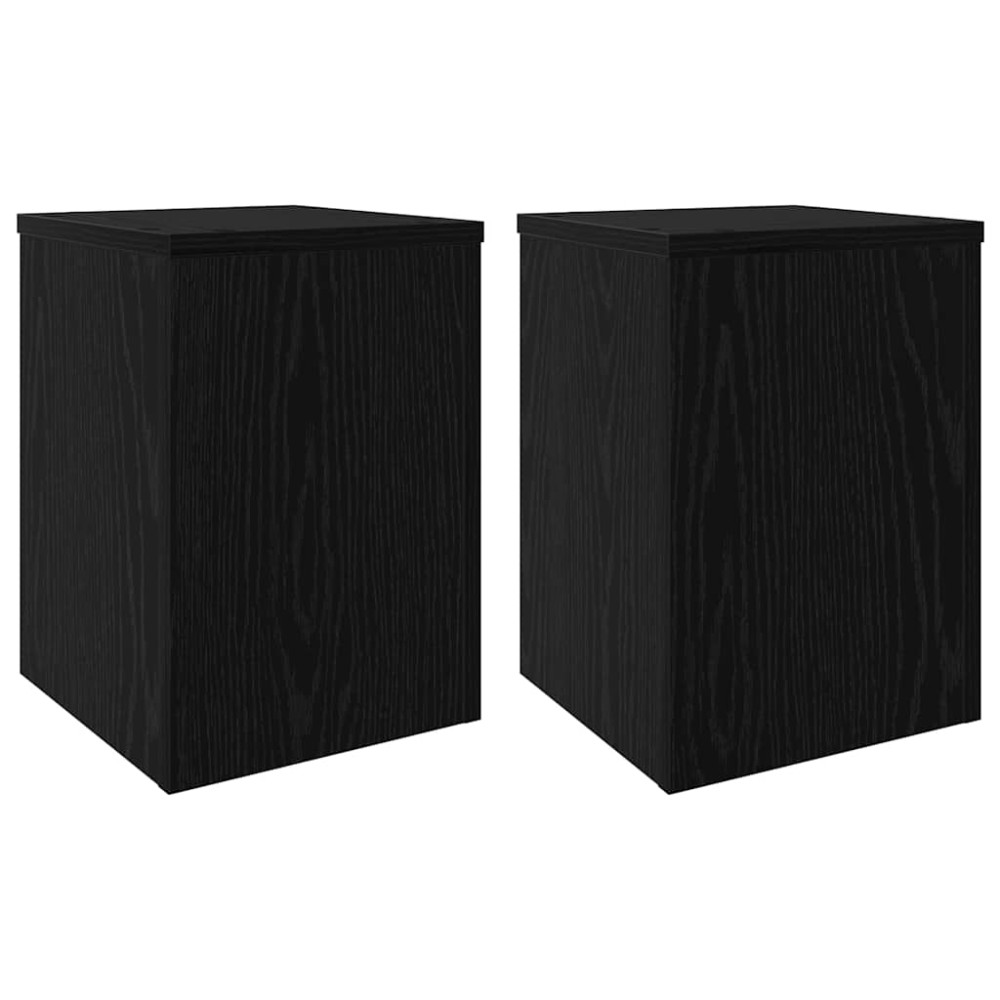vidaXL Βάση φυτών 2 τμχ. Μαύρη Οξυά 25 x 25 x 35 cm Επεξεργασμένο Ξύλο
