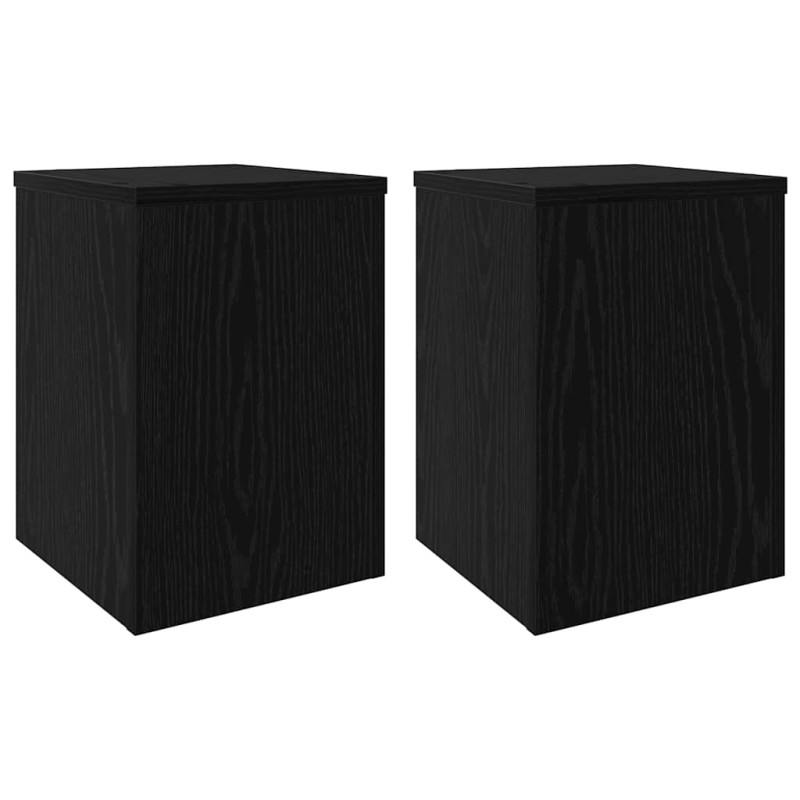 vidaXL Βάση φυτών 2 τμχ. Μαύρη Οξυά 25 x 25 x 35 cm Επεξεργασμένο Ξύλο