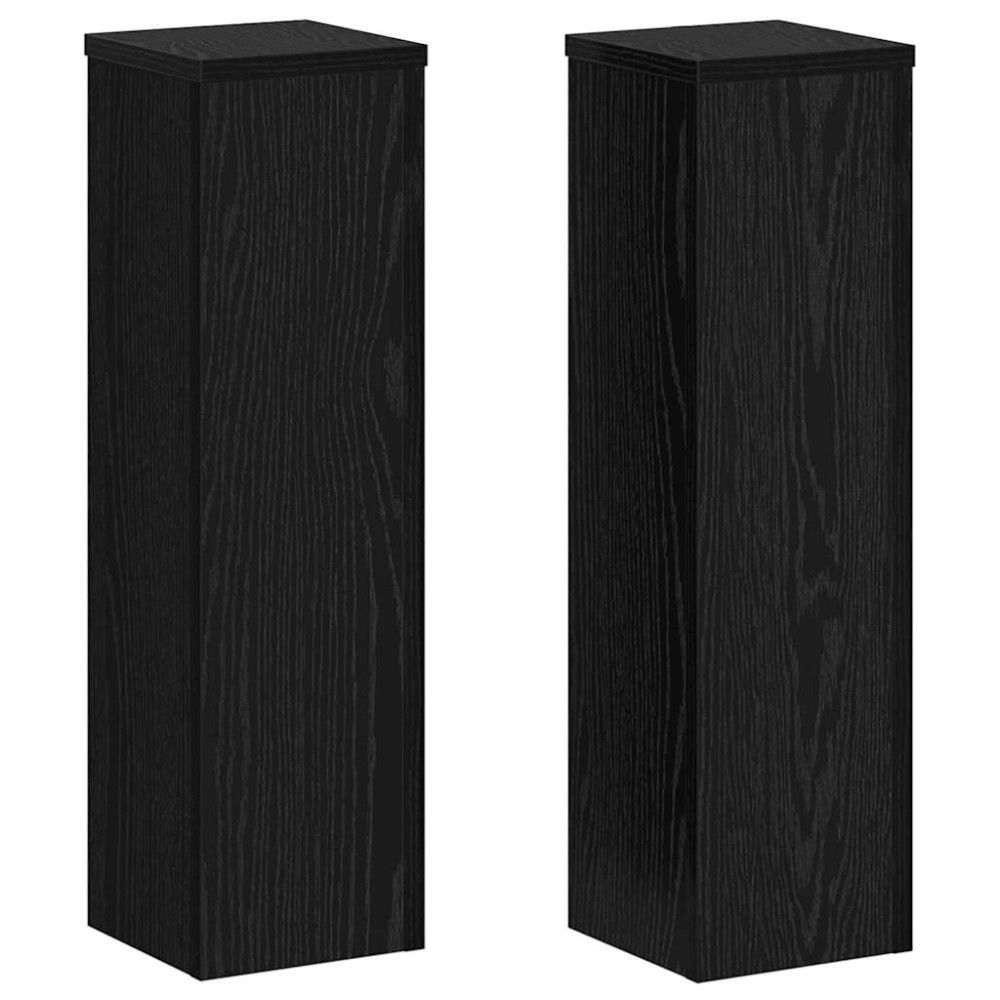 vidaXL Βάση φυτών 2 τμχ. Μαύρη Οξυά 17 x 17 x 60 cm Επεξεργασμένο Ξύλο