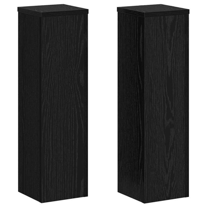 vidaXL Βάση φυτών 2 τμχ. Μαύρη Οξυά 17 x 17 x 60 cm Επεξεργασμένο Ξύλο