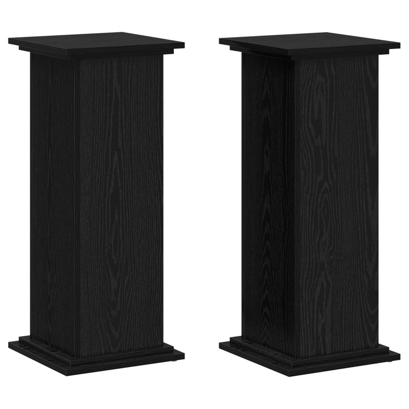 vidaXL Βάση φυτών Μαύρη Οξυά 33 x 33 x 80 cm Επεξεργασμένο ξύλο