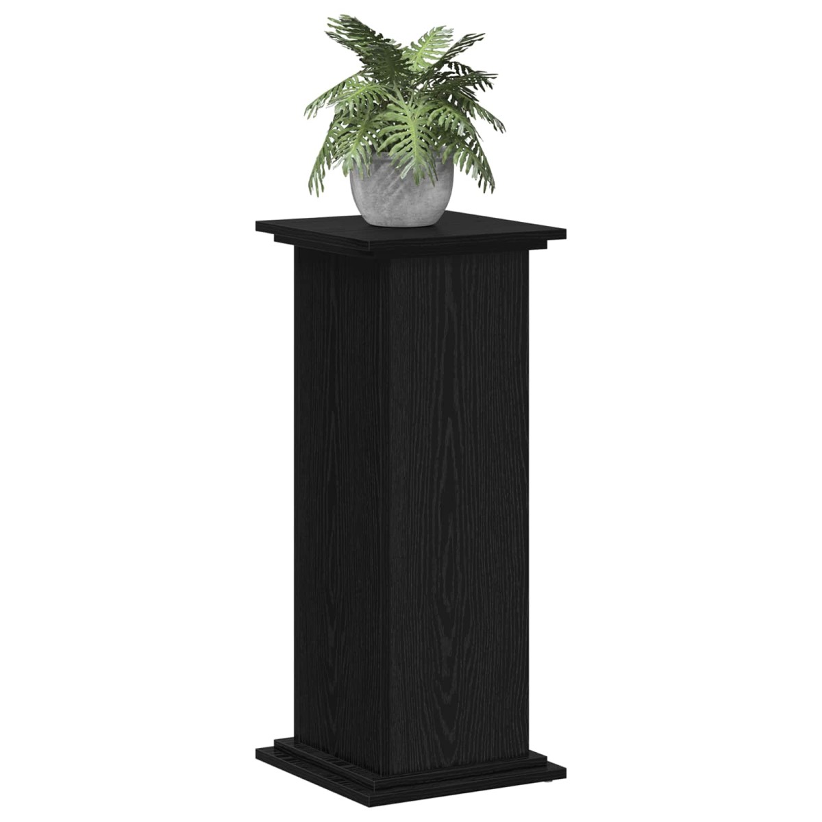 vidaXL Βάση φυτών Μαύρη Οξυά 33 x 33 x 80 cm Επεξεργασμένο ξύλο