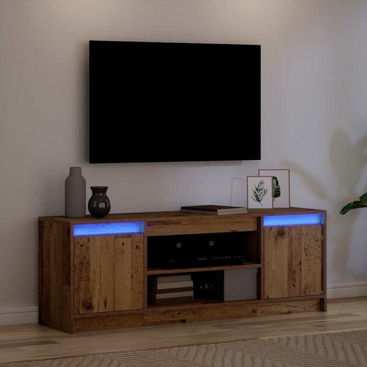 vidaXL Μονάδες TV 139,5 x 34 x 50 εκ Καφέ Επεξεργασμένο ξύλο