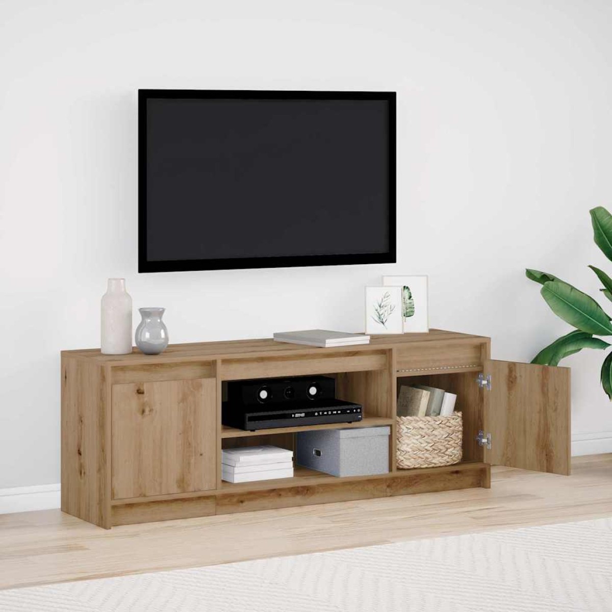 vidaXL Μονάδες TV 139,5 x 34 x 50 εκ Καφέ Επεξεργασμένο ξύλο
