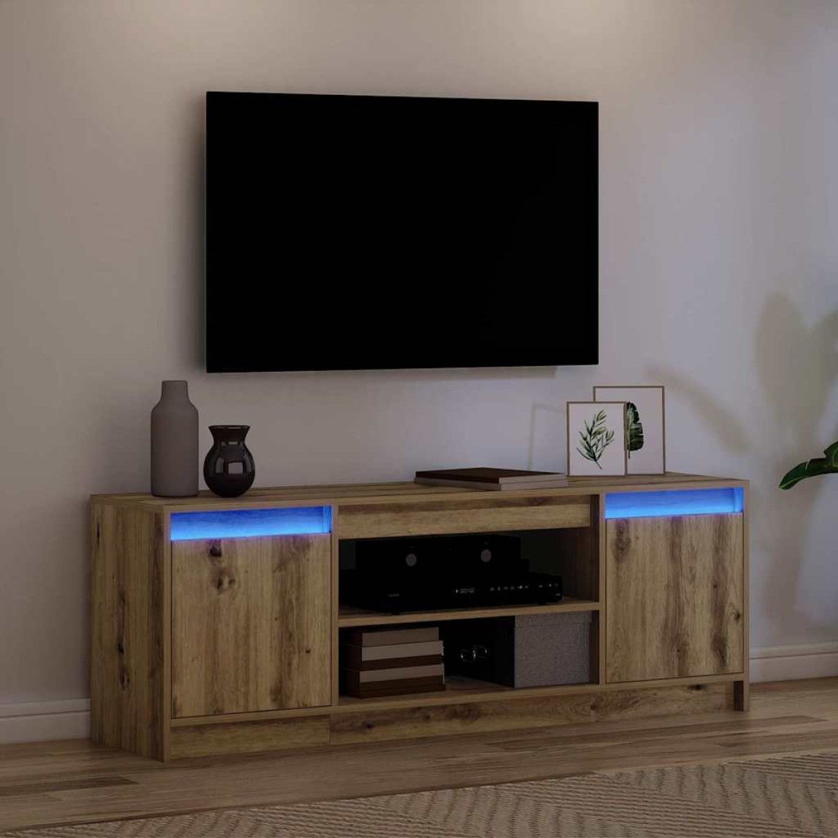 vidaXL Μονάδες TV 139,5 x 34 x 50 εκ Καφέ Επεξεργασμένο ξύλο