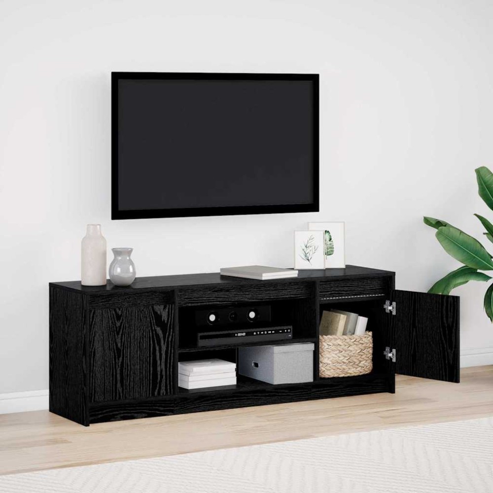 vidaXL Μονάδες TV 139,5 x 34 x 50 εκ Μαύρο Επεξεργασμένο ξύλο