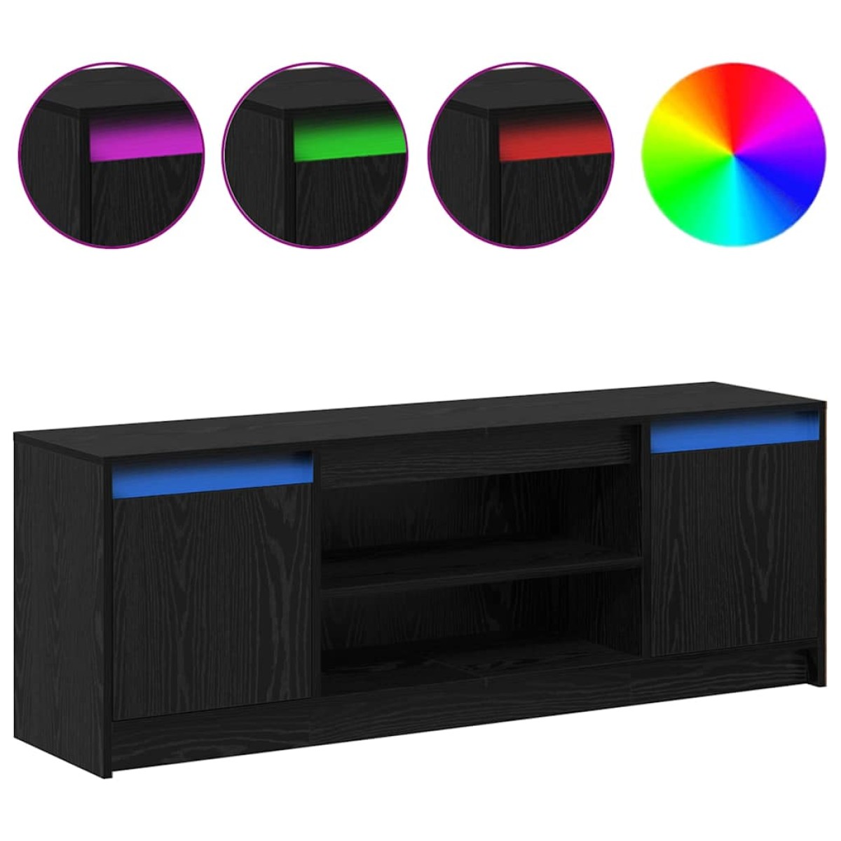 vidaXL Μονάδες TV 139,5 x 34 x 50 εκ Μαύρο Επεξεργασμένο ξύλο