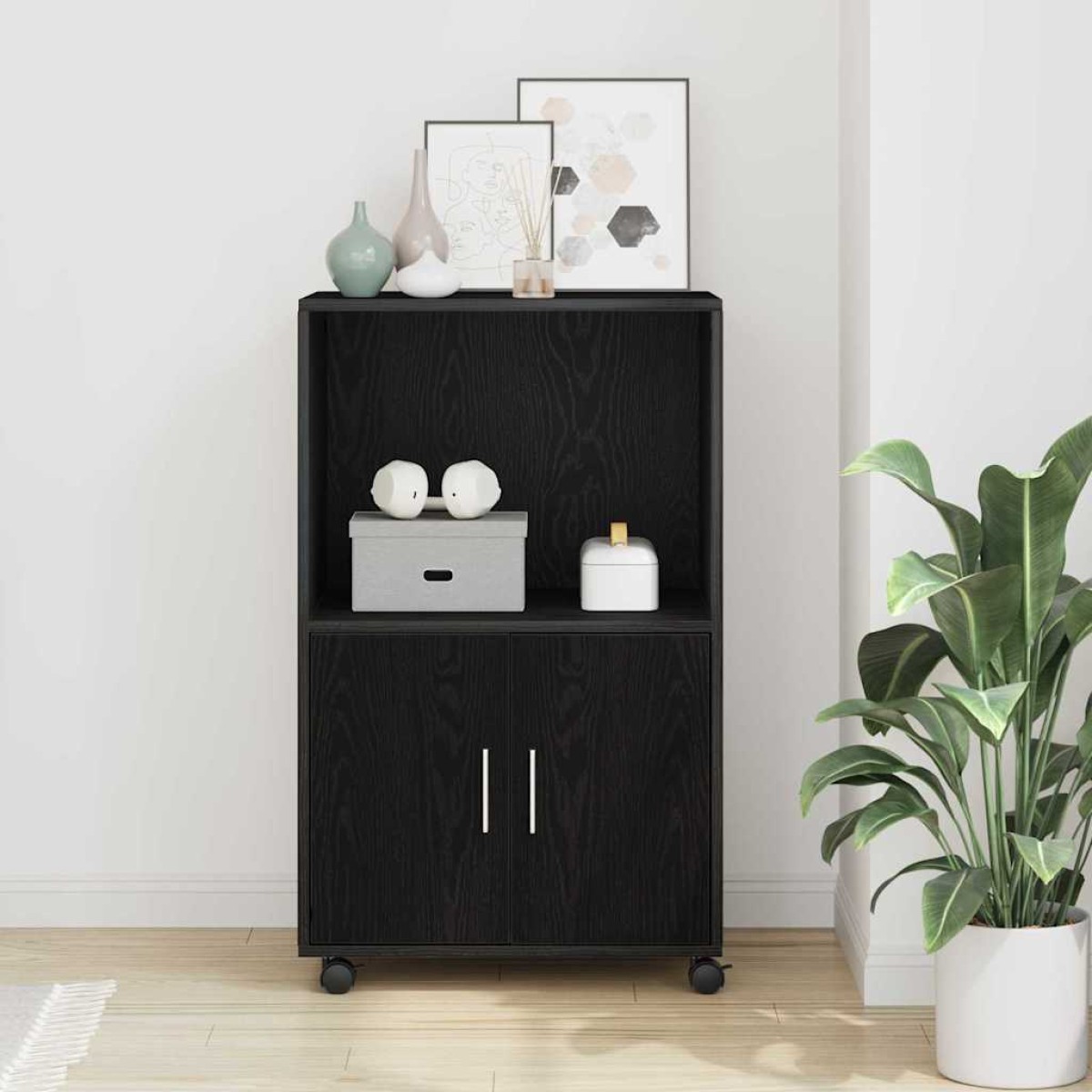 vidaXL Ντουλαπιού Μαύρη Οξυά 55 x 40 x 82 εκ