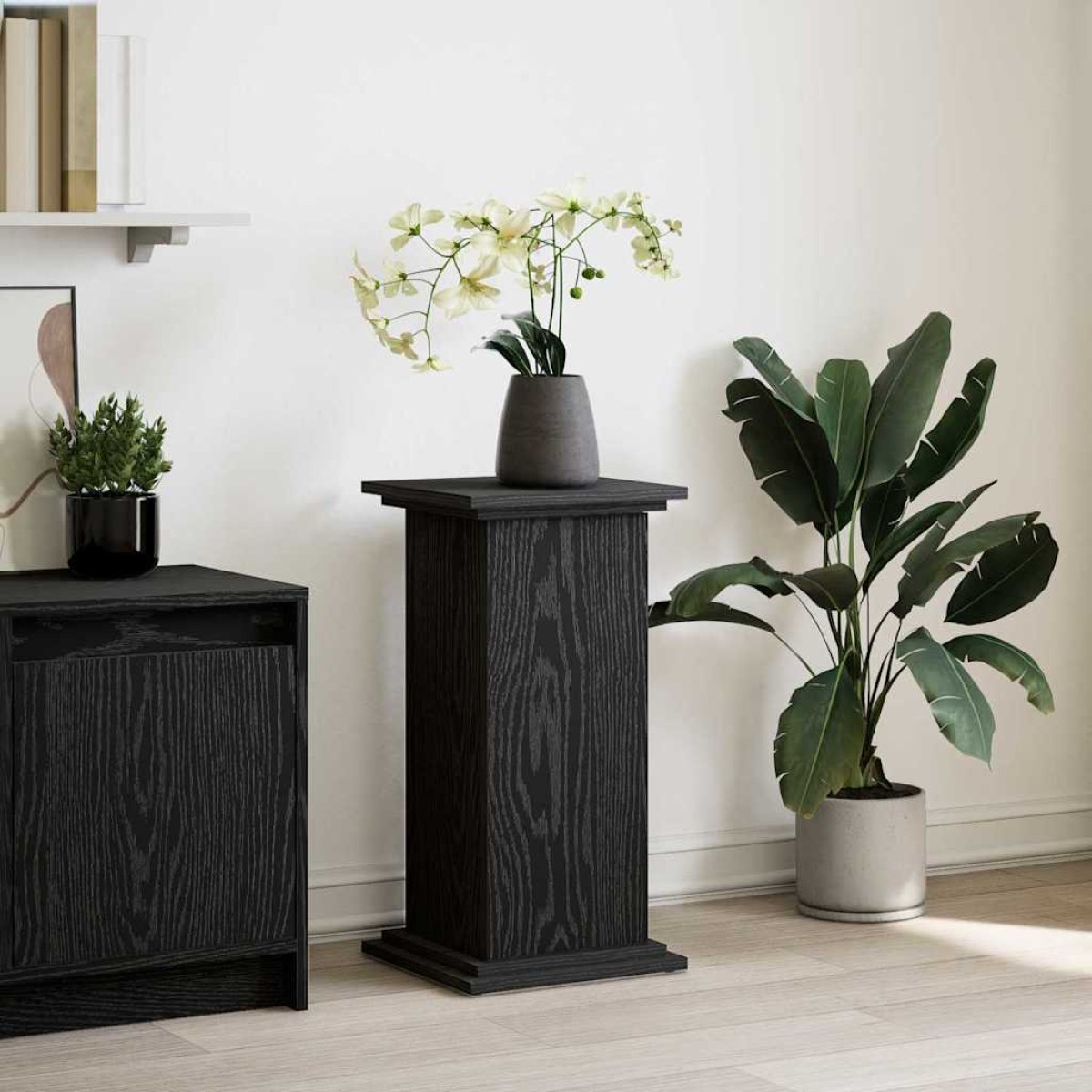 vidaXL Ράφι Έκθεσης Μαύρη Οξυά 31 x 30 x 60 cm Επεξεργασμένο ξύλο