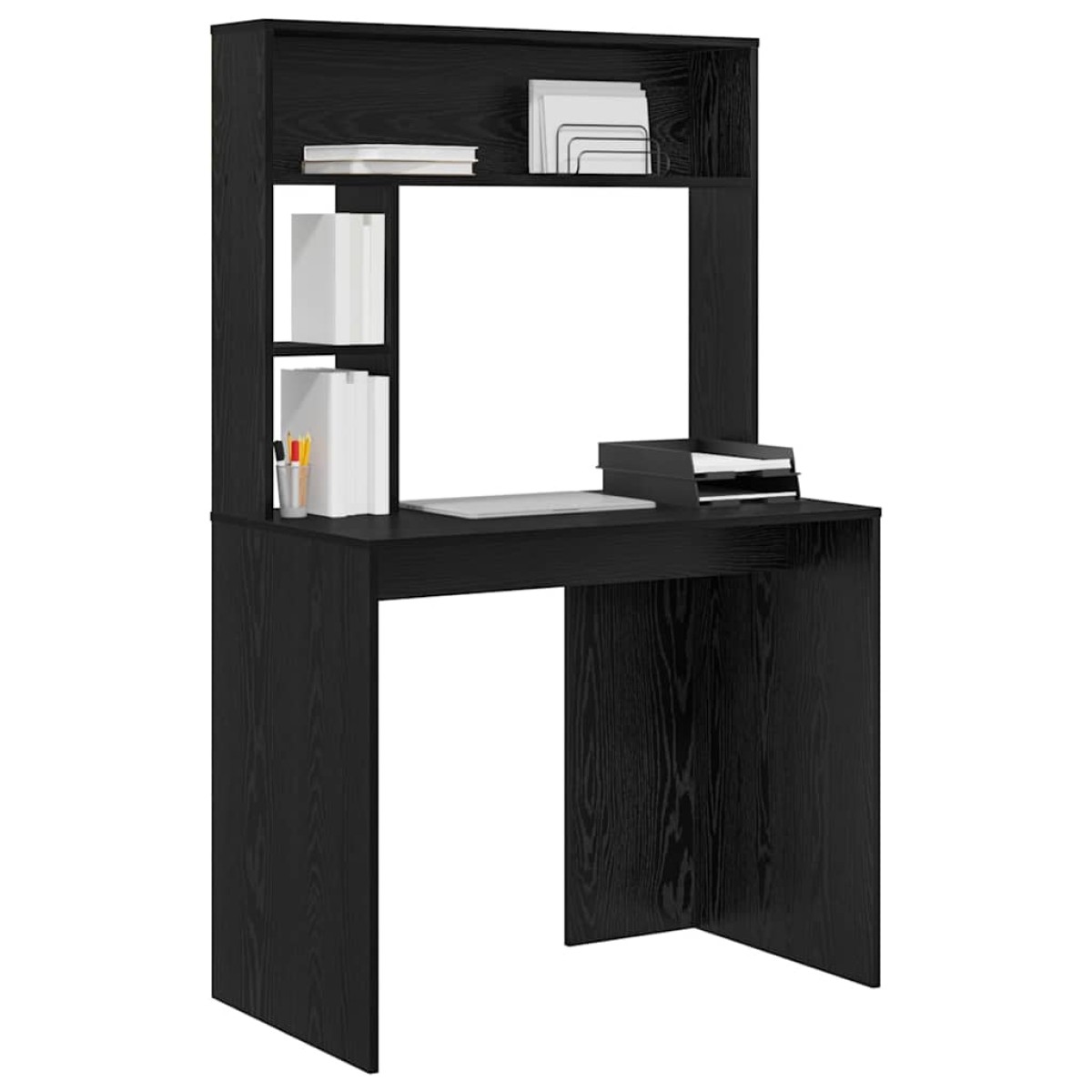 vidaXL Γραφείο Μαύρη Οξυά 91 x 50 x 149 εκ Επεξεργασμένο Ξύλο