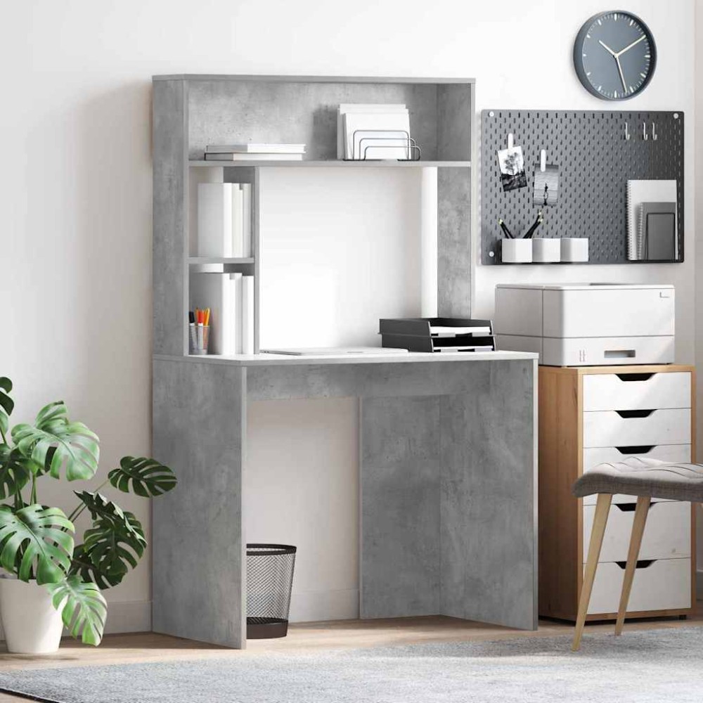vidaXL Γραφείο Σκυρόδεμα Γκρι 91 x 50 x 149 εκ Επεξεργασμένο Ξύλο
