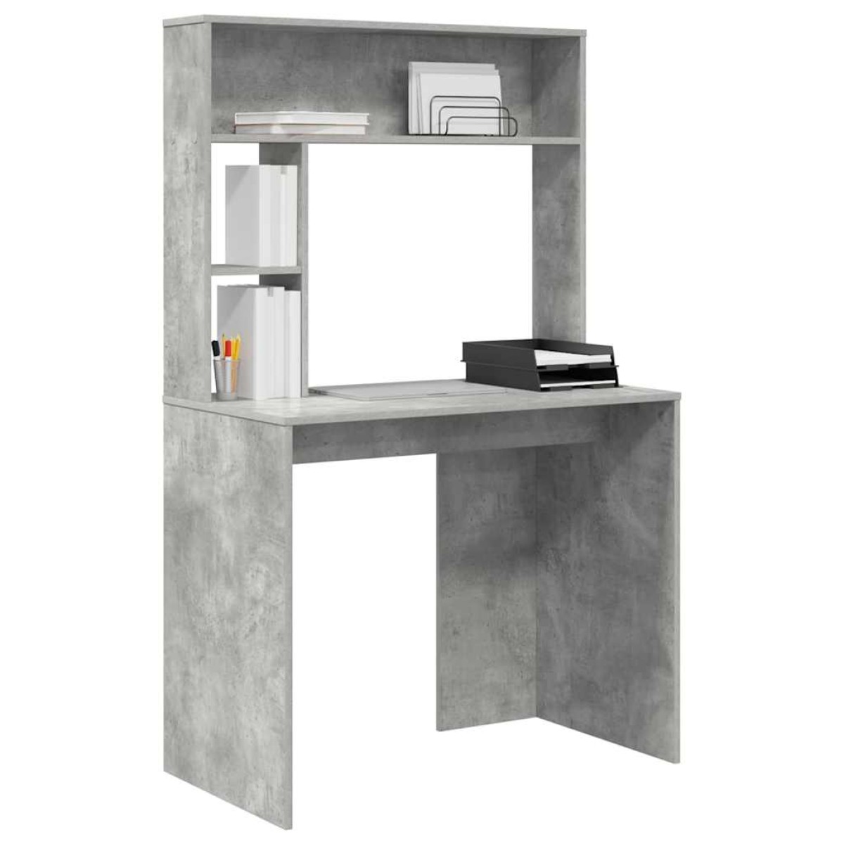 vidaXL Γραφείο Σκυρόδεμα Γκρι 91 x 50 x 149 εκ Επεξεργασμένο Ξύλο