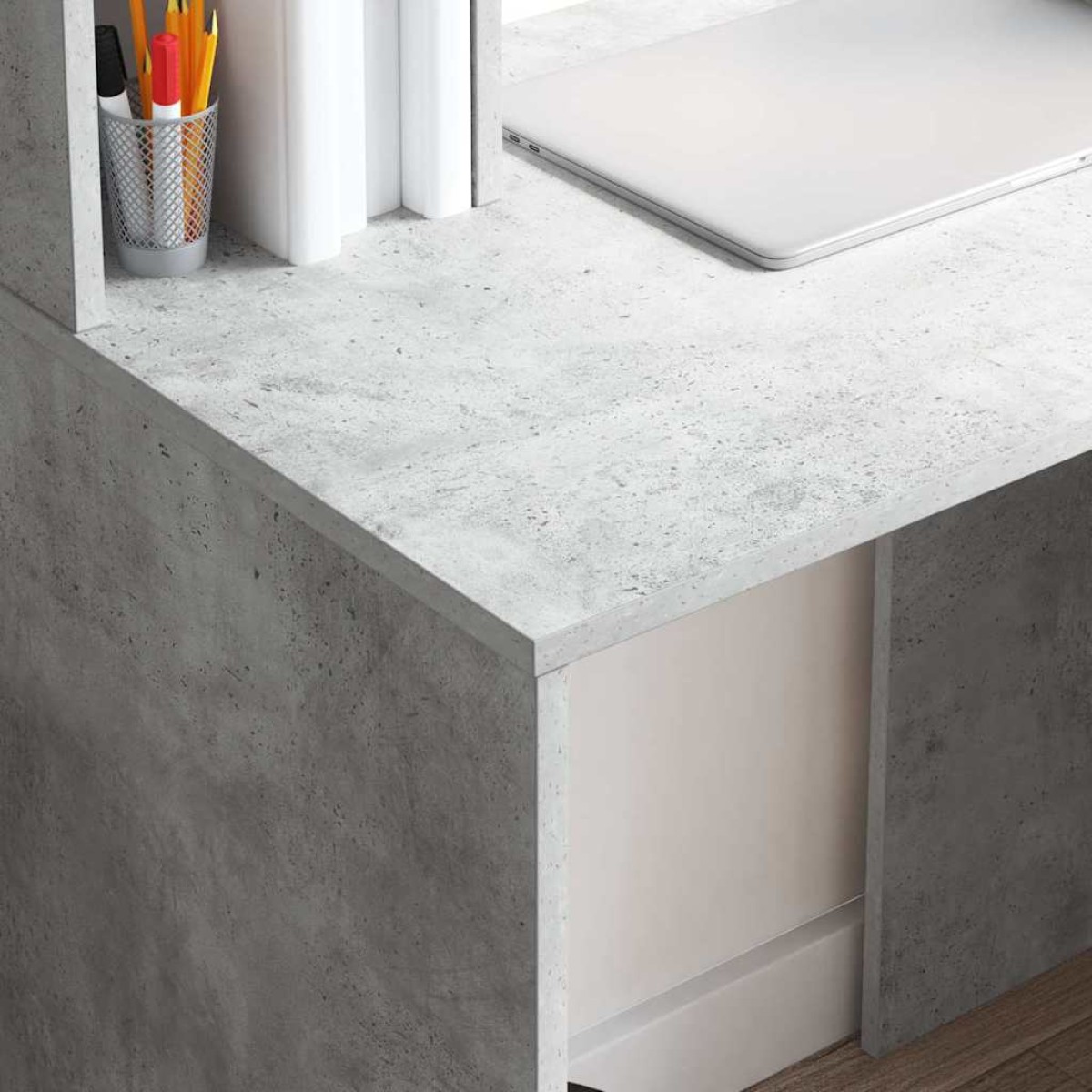 vidaXL Γραφείο Σκυρόδεμα Γκρι 91 x 50 x 149 εκ Επεξεργασμένο Ξύλο