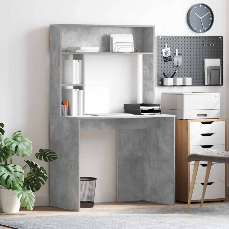 vidaXL Γραφείο Σκυρόδεμα Γκρι 91 x 50 x 149 εκ Επεξεργασμένο Ξύλο