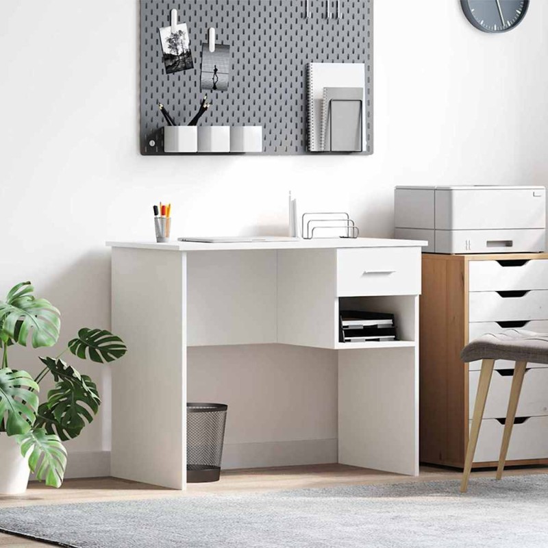 vidaXL Γραφείο Λευκό 90 x 49 x 75 εκ Επεξεργασμένο Ξύλο
