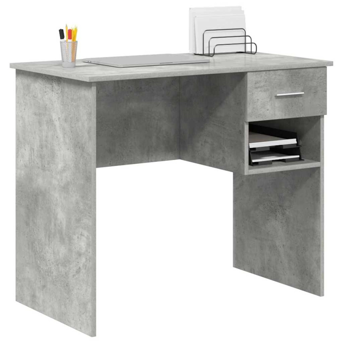 vidaXL Γραφείο Σκυρόδεμα Γκρι 90 x 49 x 75 εκ Επεξεργασμένο Ξύλο