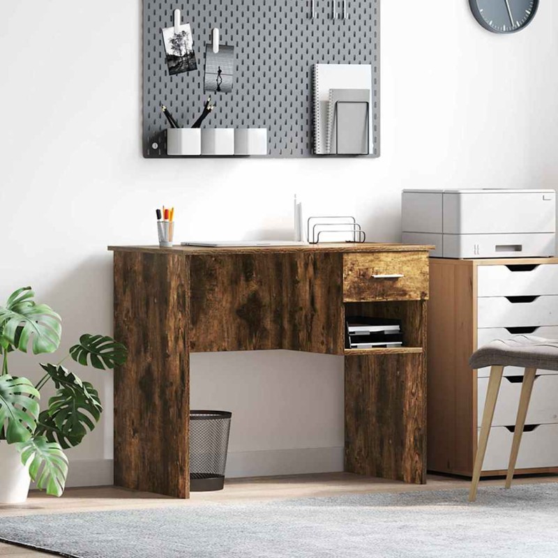 vidaXL Γραφείο Καπνιστό Δρύς 90 x 49 x 75 εκ Επεξεργασμένο Ξύλο