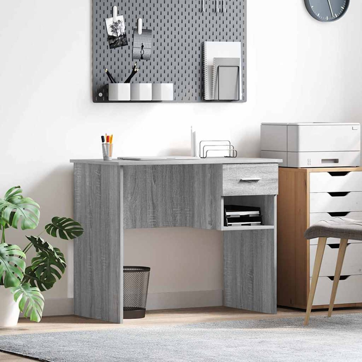 vidaXL Γραφείο Γκρίζο Σονομα 90 x 49 x 75 εκ Επεξεργασμένο Ξύλο
