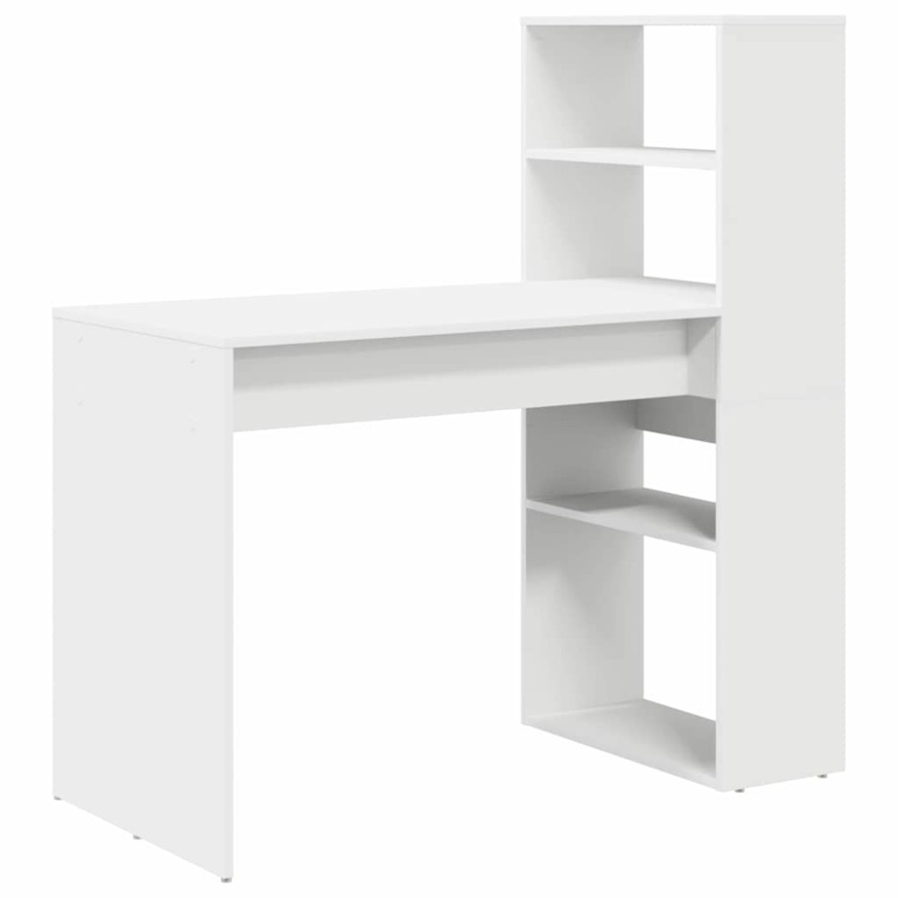 vidaXL Γραφείο Λευκό Επεξεργασμένο Ξύλο 113 x 54 x 120 εκ.