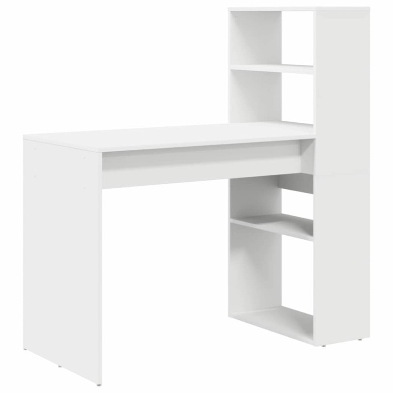 vidaXL Γραφείο Λευκό Επεξεργασμένο Ξύλο 113 x 54 x 120 εκ.