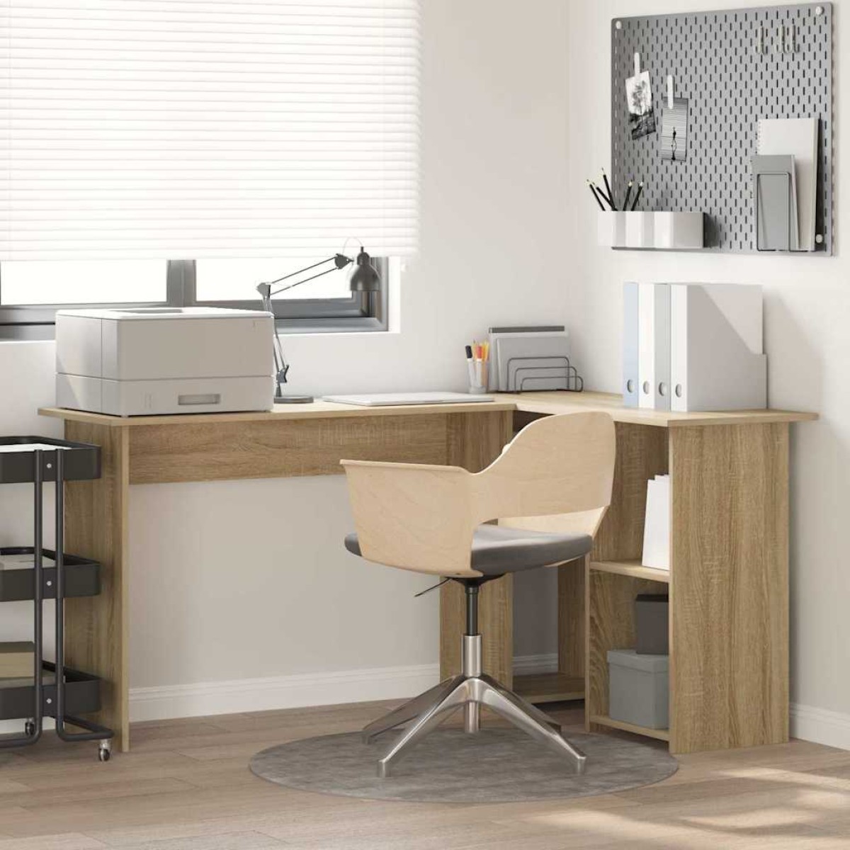 vidaXL Γραφείο Δρύς Sonoma 142 x 102 x 73 εκ Επεξεργασμένο Ξύλο