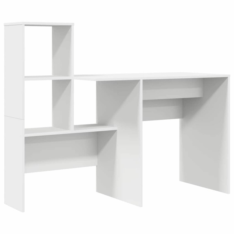 vidaXL Γραφείο Λευκό Επεξεργασμένο Ξύλο 131,5 x 50 x 106,5 εκ.